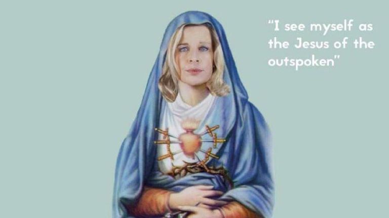 On the evening of the court case, Hopkins tweeted the image of herself as the Virgin Mary. Pic Twitter/KTHopkins