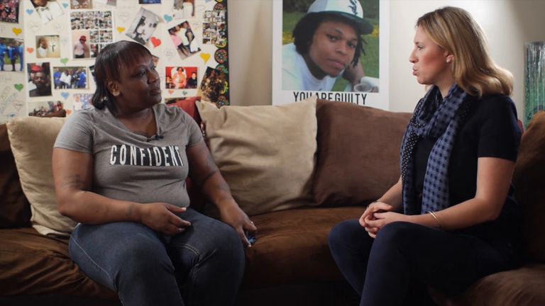 Dorothy Holmes, mother of Ronnie Johnson, who was killed in a police shooting