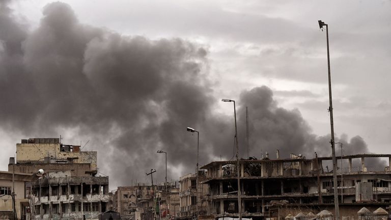 Destruction in West Mosul during the government-led offensive