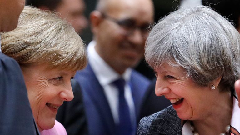 Theresa May and Angela Merkel at this week&#39;s EU summit