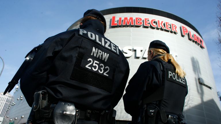 Police are searching the Limbecker Platz shopping mall after a tip-off of a terror attack