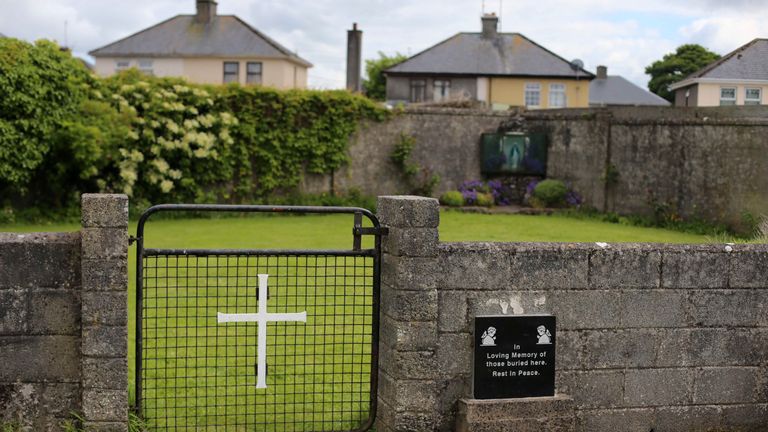 The entrance to what is believed to be the site of a mass grave in Tuam. 