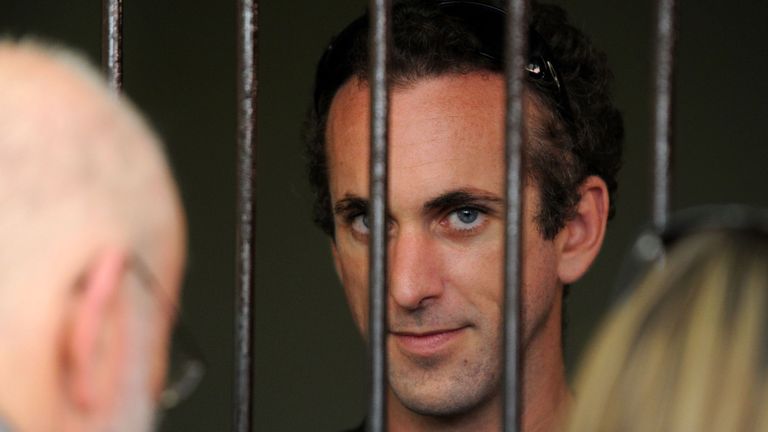 David Taylor inside a holding cell in court in November