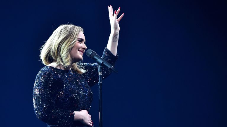 Adele performs on stage at The O2 Arena on March 15, 2016 