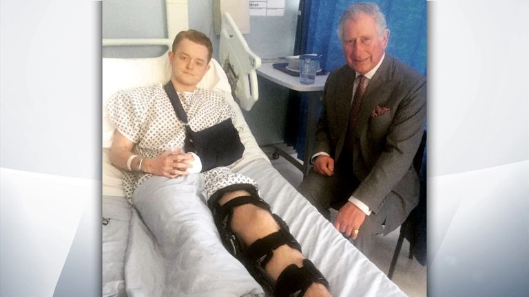 Travis Frain was visited in hospital by Prince Charles
