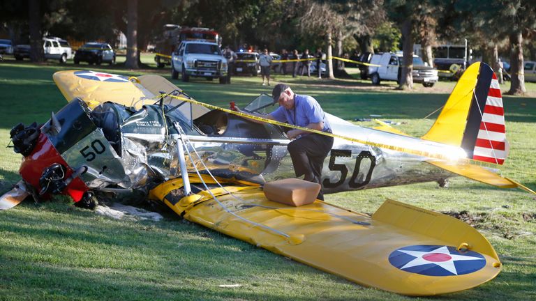 Ford crash landed his vintage plane onto a Los Angeles golf course back in 2015
