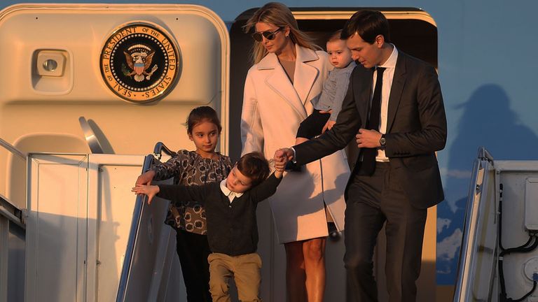 Ivanka Trump, Jared Kushner and their family travel on Air Force One