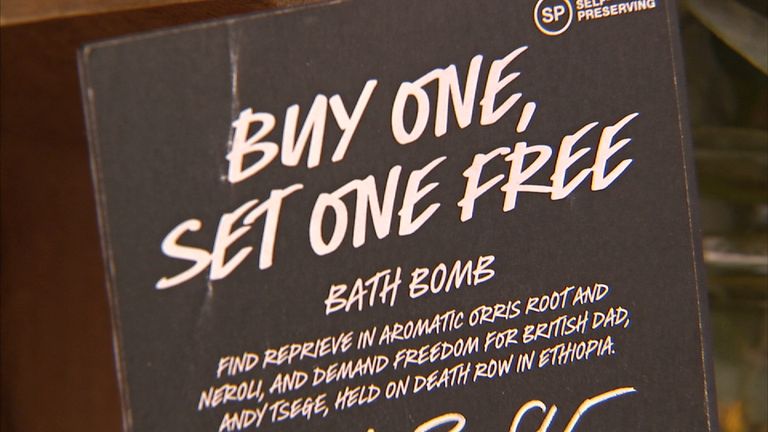 The retailer Lush is supporting Andy Tsege with a bath bomb called Buy One Set One Free