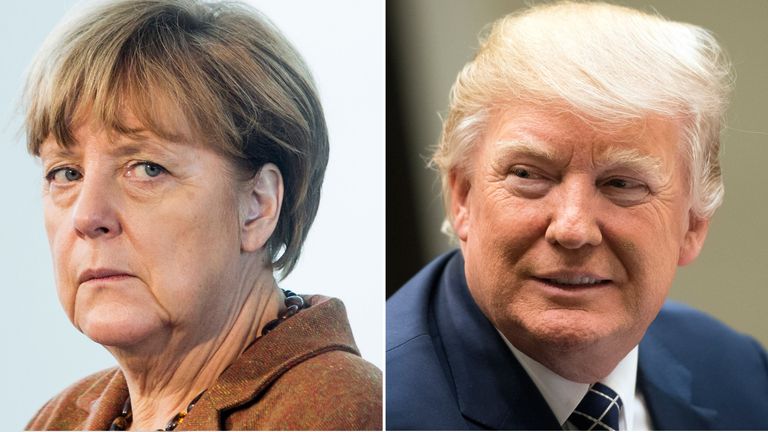 Angela Merkel is flying to Washington for her first meeting with Donald Trump
