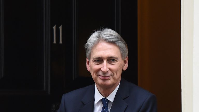 Chancellor Philip Hammond outside Number 11