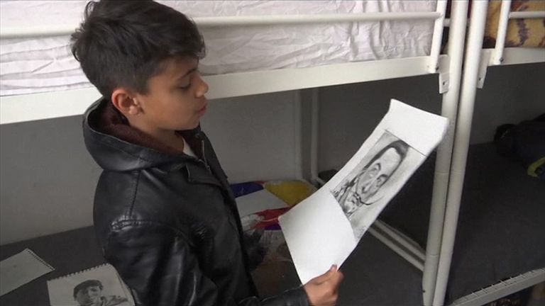 Farhad Nouri is a 10-year-old Afghan refugee who is also a talented artist