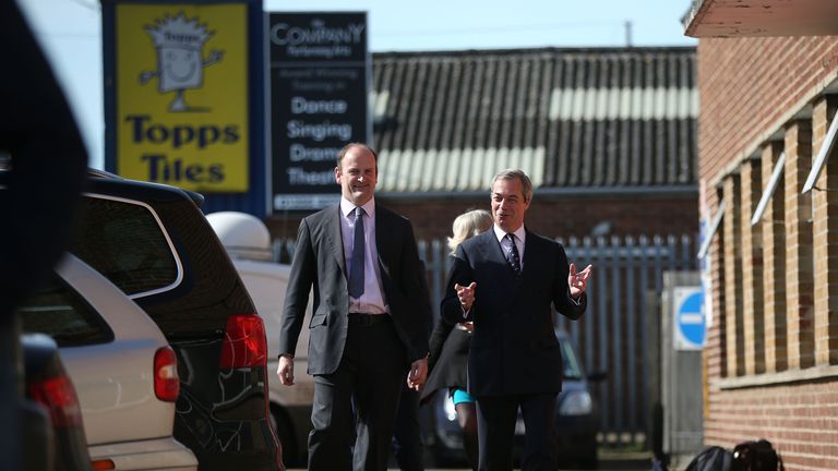 2015: Mr Carswell on the campaign trail in Clacton with former UKIP leader Nigel Farage