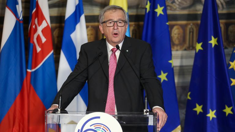European Commission President Jean-Claude Juncker addresses the meeting
