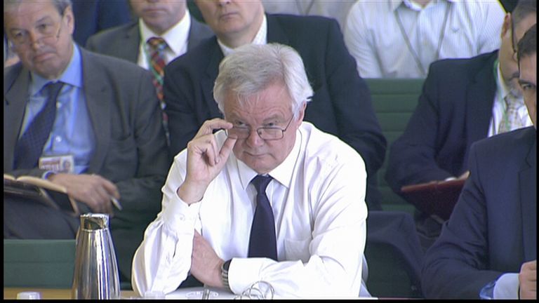 David Davis before the Brexit committee
