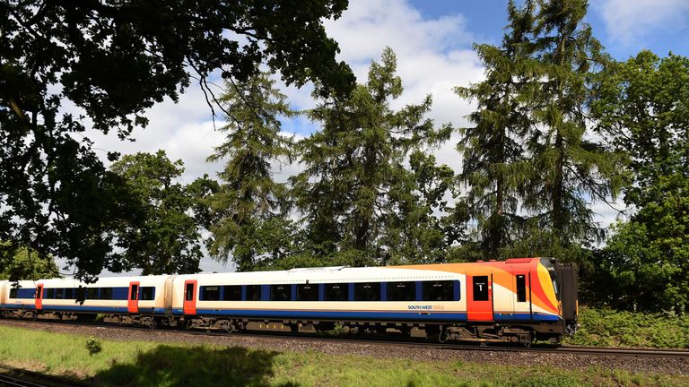 File photo dated 10/06/15 of a South West Trains train in Hampshire. 