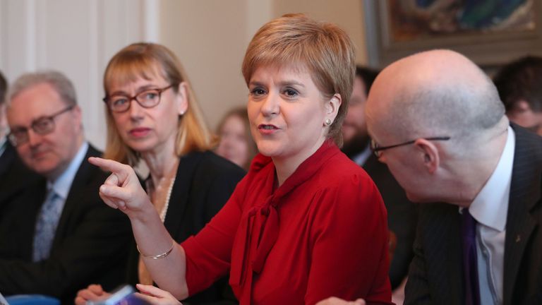 Nicola Sturgeon addressing cabinet on a second referendum