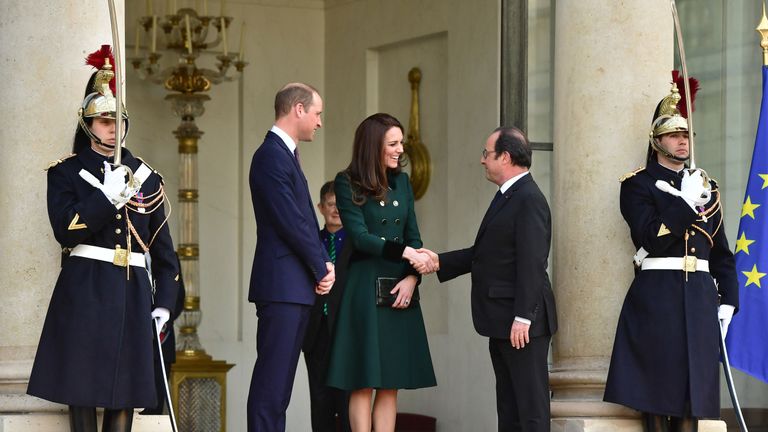 Kate wore the same Catherine Walker coat she wore to an Irish Guards event in London celebrating St Patrick's Day
