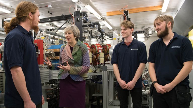 Theresa May in Warrington on 23 January
