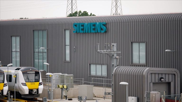 Logo at Siemens train plant