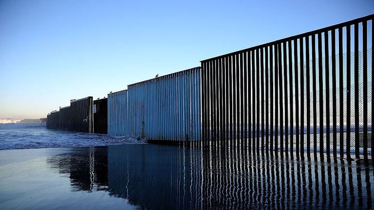 The US-Mexico border fence at Tijuana