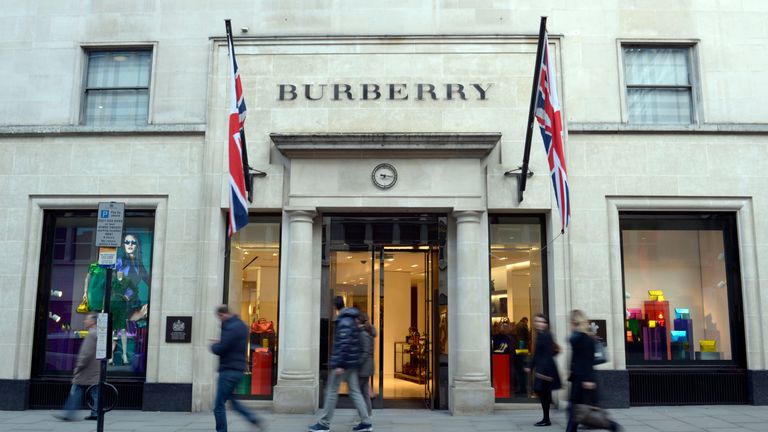 File photo dated 01/02/13 of the Burberry shop in New Bond Street, London
