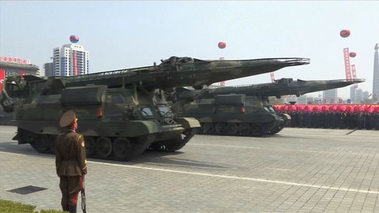 Possible KN-17 ballistic missiles during military parade in North Korea