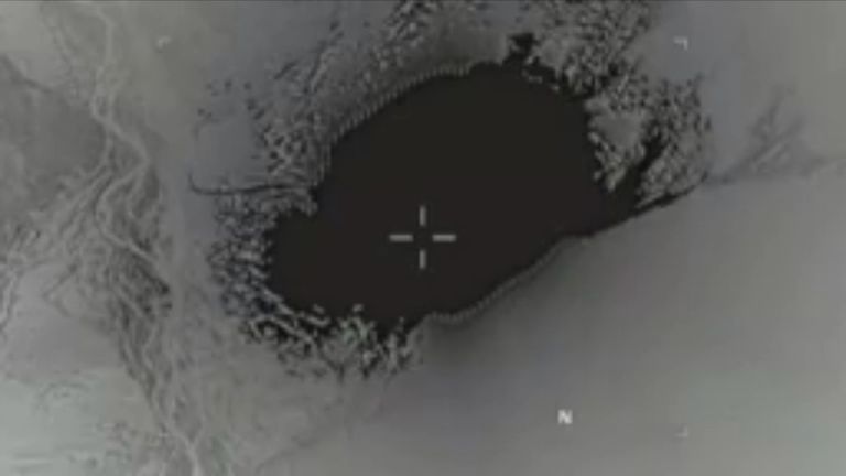 Aerial view of MOAB blast