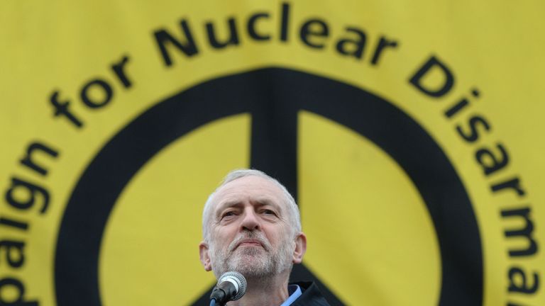 Labour leader Jeremy Corbyn is a life-long opponent of nuclear weapons