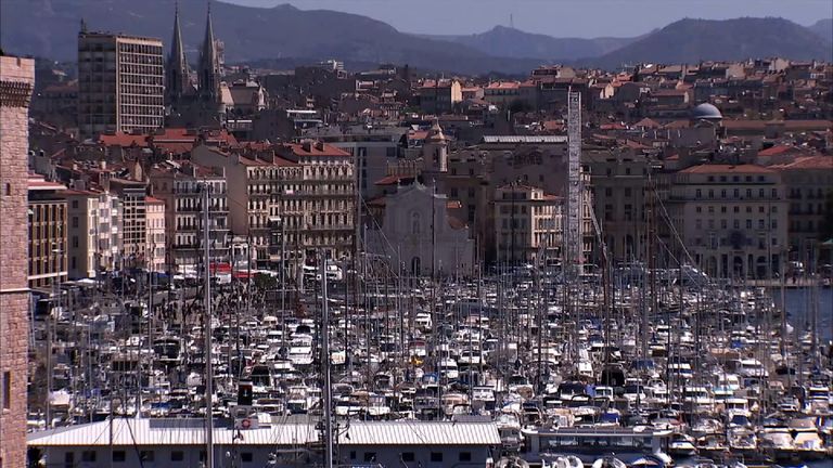 Marseille's marina, jammed with yachts