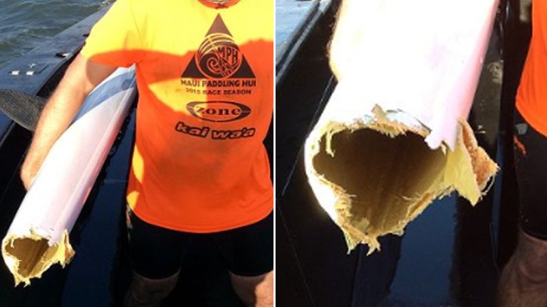 Mr Kleidon was uninjured but 'quite shaken and glad to be out of the water'