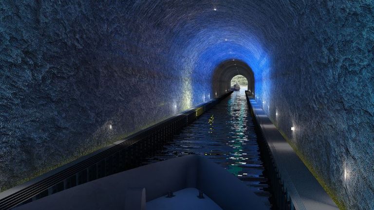 A simulated image of the tunnel. Photos by Kystverket/ Norwegian Coastal Administration
