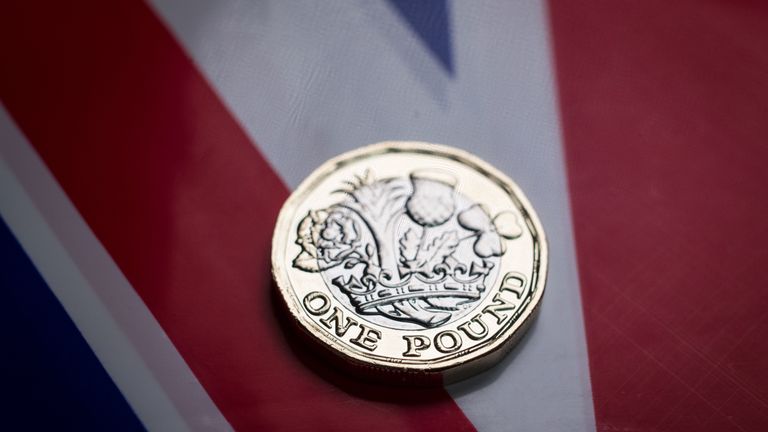 In this photo illustration the new £1 pound coin is seen on April 4, 2017 in Bath, England