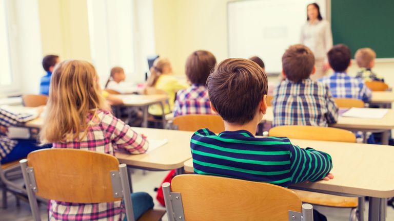 A classroom of children. File picture