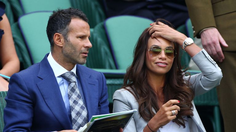 2012: Ryan Giggs with his wife Stacey at the Wimbledon Lawn Tennis Championships