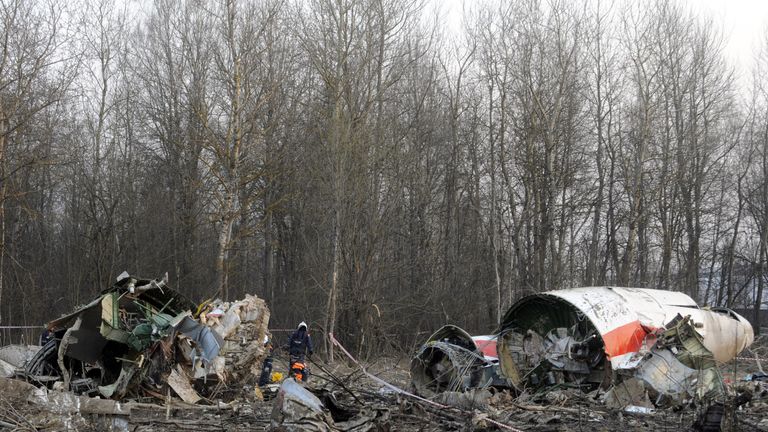The wreckage of the plane that crashed in 2010 killing the Polish president