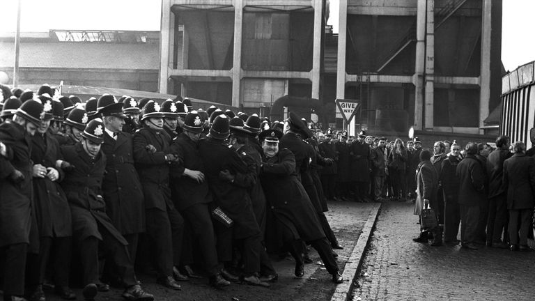 General scenes at the Saltley Coke Depot in Birmingham, as the miners attempt to close the depot down during their strike