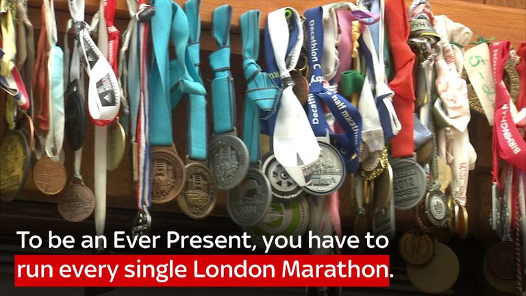 Medals won by Dale Lyons from his Marathon activities