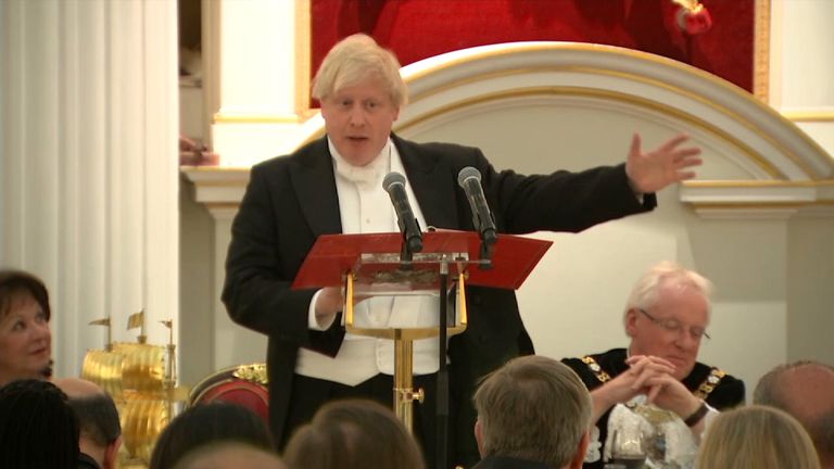 Boris Johnson used his speech to strongly endorse Theresa May&#39;s approach to Brexit