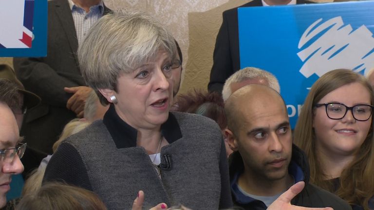 Theresa May refused to directly answer a Sky reporter&#39;s question