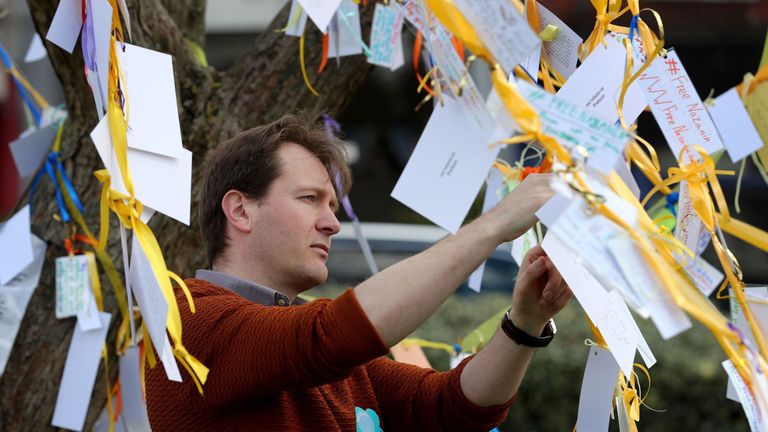 Nazanin&#39;s husband Richard Ratcliffe addressed supporters