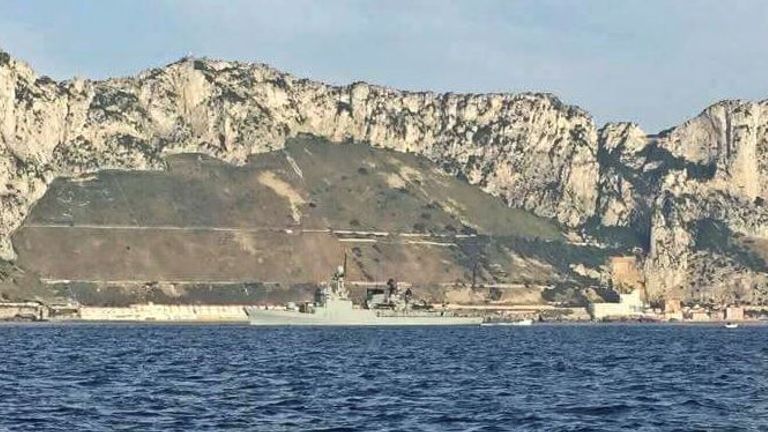 A picture of the Spanish Navy ship Infanta Cristina off Gibraltar released by the Gibraltar government. Pic: PC Stuart Poggio