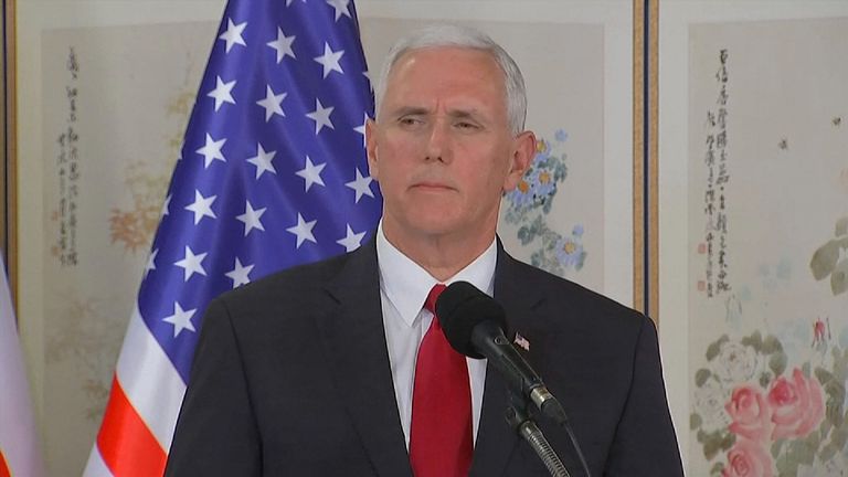 Mike Pence says of North Korea that the time of strategic patience is over