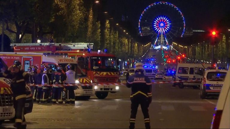Champs-Elysees is locked down in Paris after a police officer is shot