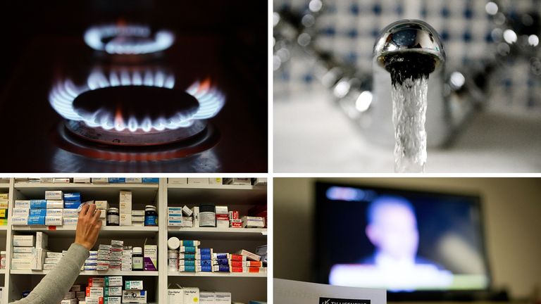 The cost of heating, water, prescriptions and TV licences rises from 1 April 2017