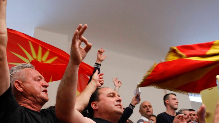 Protesters entered Macedonia's parliament