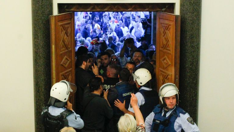 Protesters entered Macedonia's parliament 