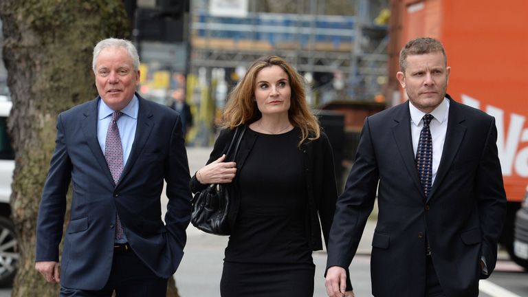 Gordon Ramsay&#39;s father-in-law Chris Hutchenson with daughter Orlanda and son Adam arriving at Westminster Magistrates&#39; Court