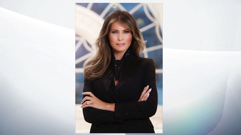 Melania Trump in her first official White House portrait. Pic: White House