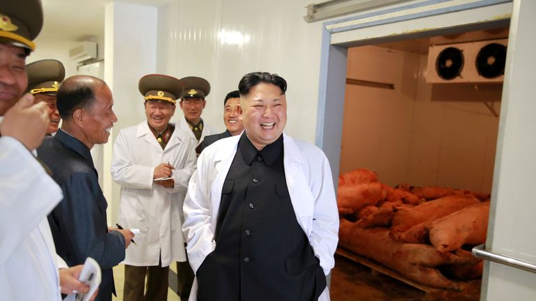 North Korean Leader Kim Jong Un visits Thaechon Pig Farm
