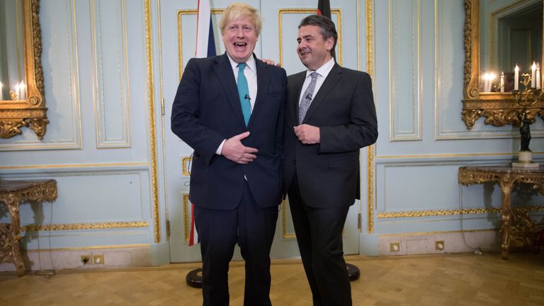 Boris Johnson and his German counterpart, Sigmar Gabriel
